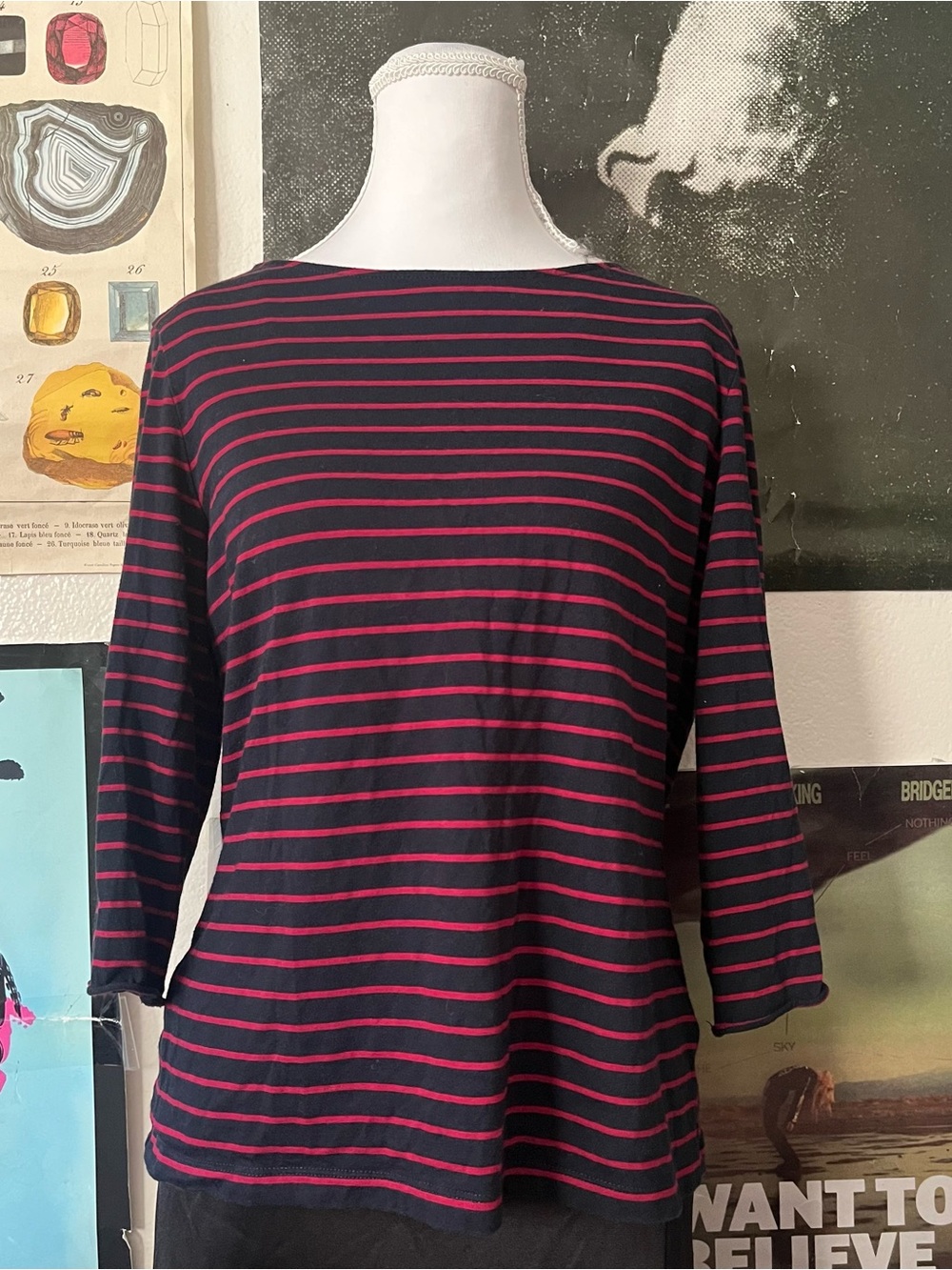 🌠 Y2K Striped Boat Neck Tee 🌠